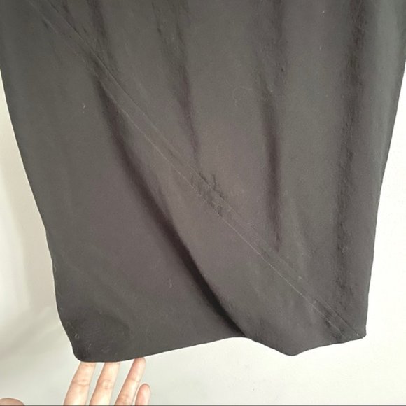 Rick Owens Glitter ‘17 Black Wool Silk Pull-on Midi Pencil Pillar Skirt - 40/S - Picture 4 of 8